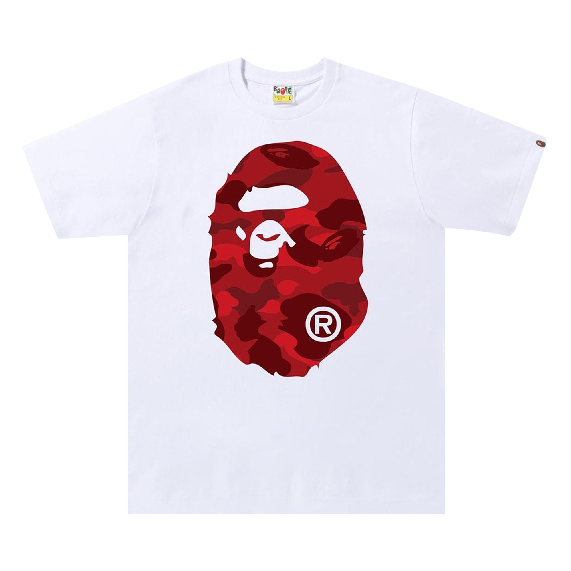 Bape Color Camo Big Ape Head Tee White/Red