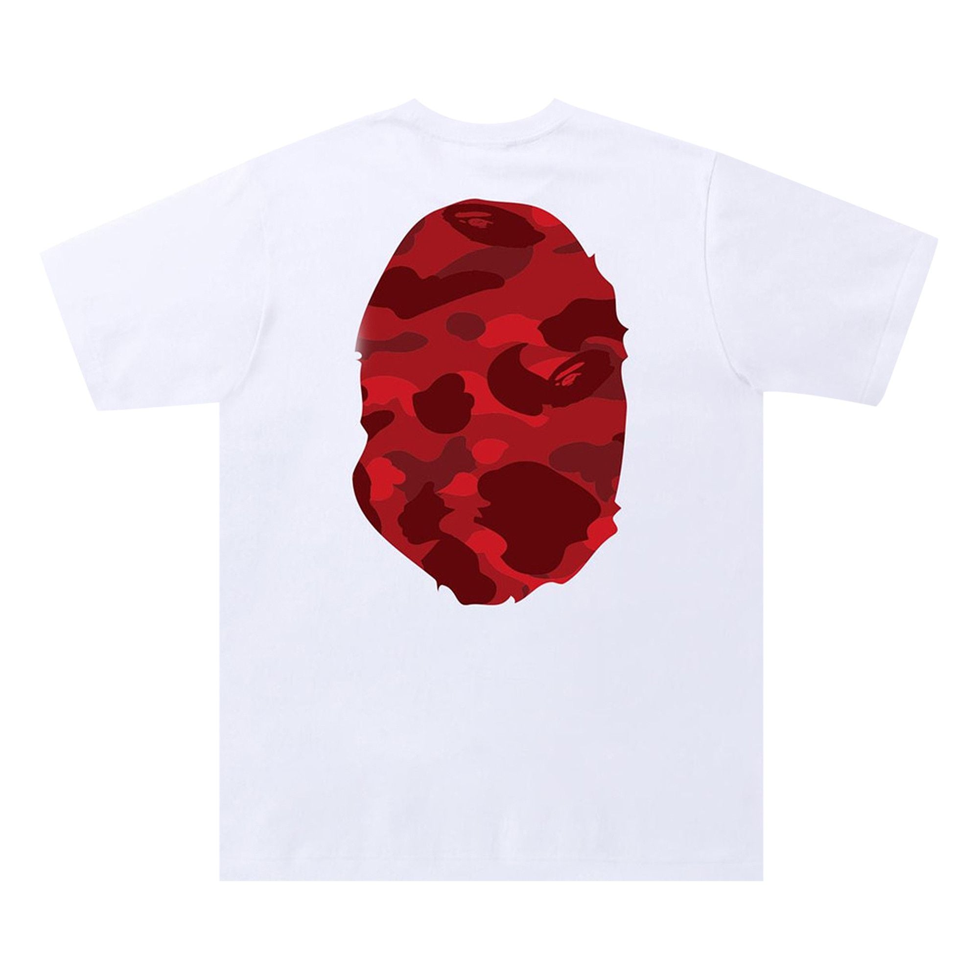 Bape Color Camo Big Ape Head Tee White/Red