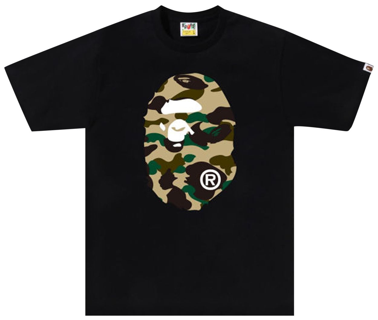 Bape 1st Camo Big Ape Head Tee Black/Yellow