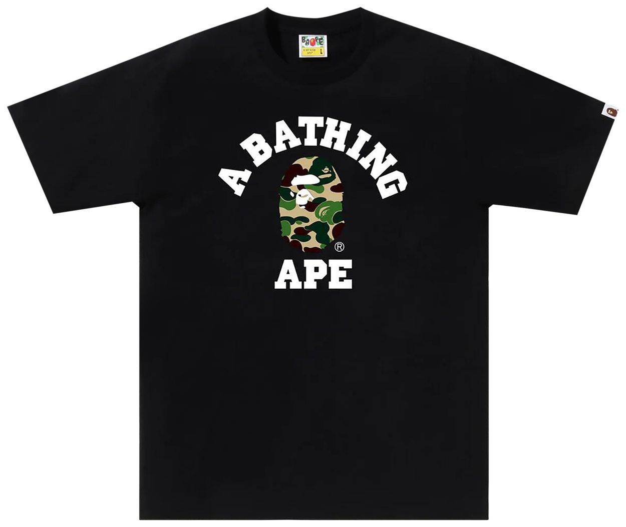 Bape ABC Camo College Tee SS23 Black/ Green