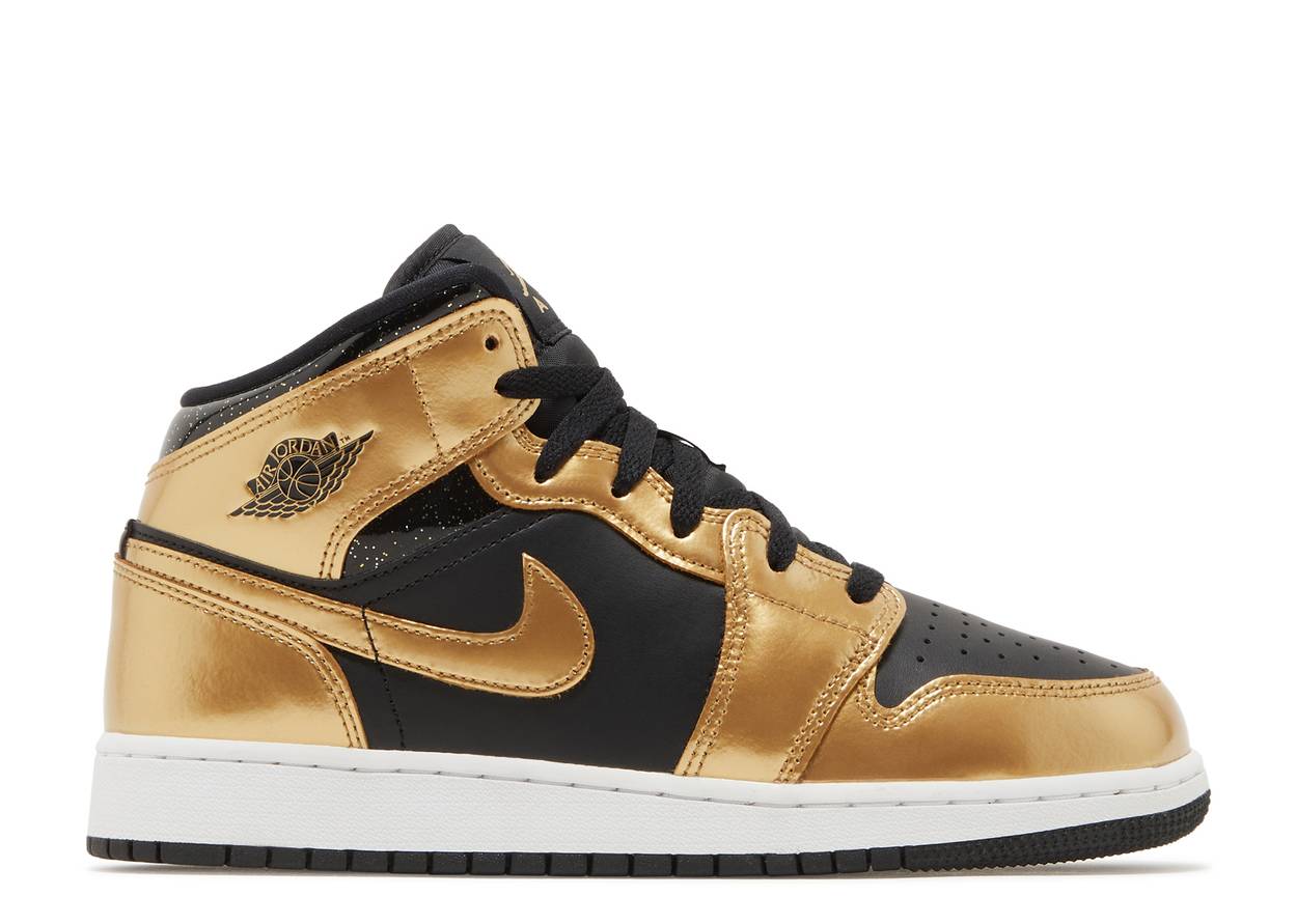 Air Jordan 1 Mid Metallic Gold Black (GS)