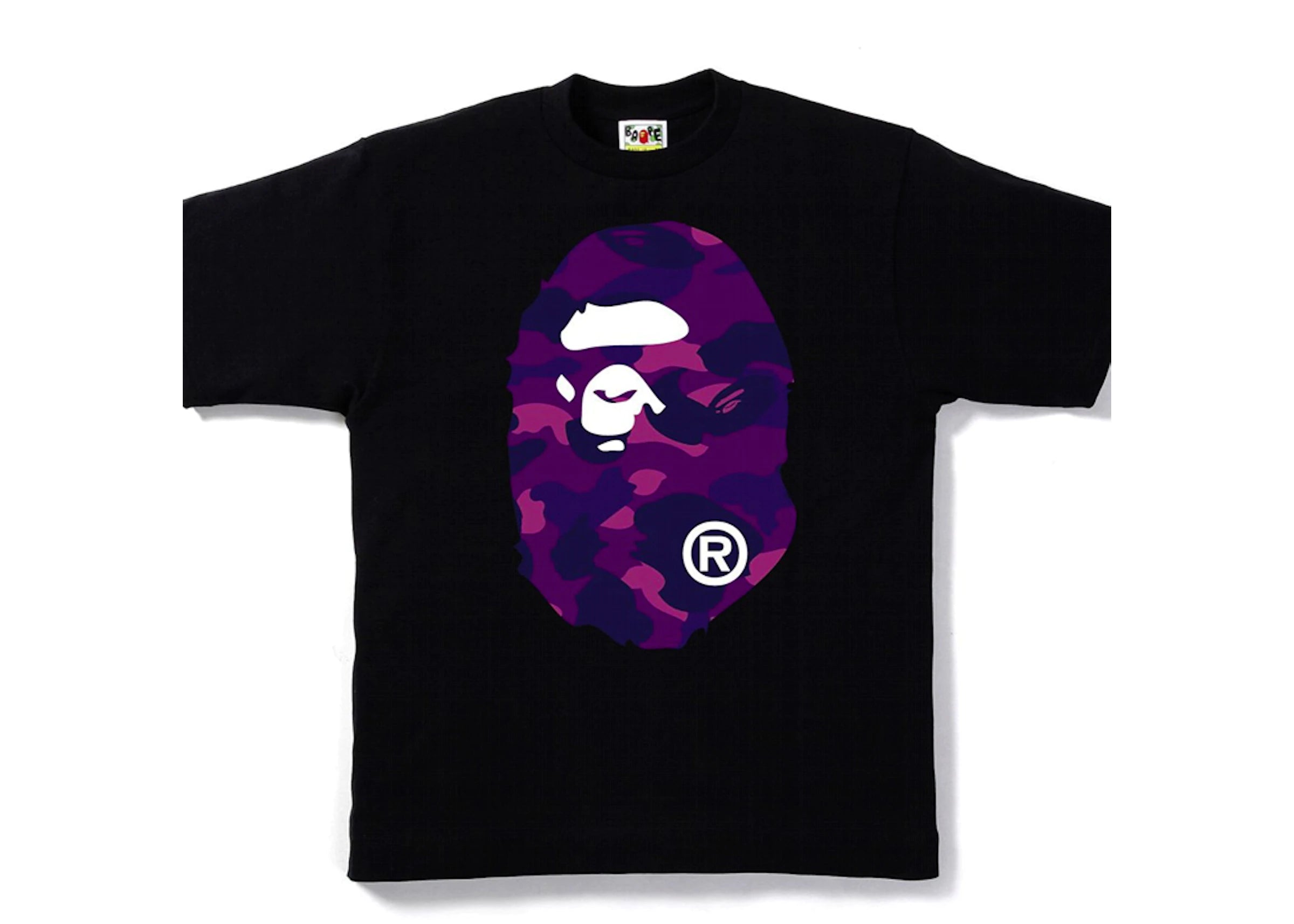 Bape Color Camo Big Ape Head Tee Black/Purple