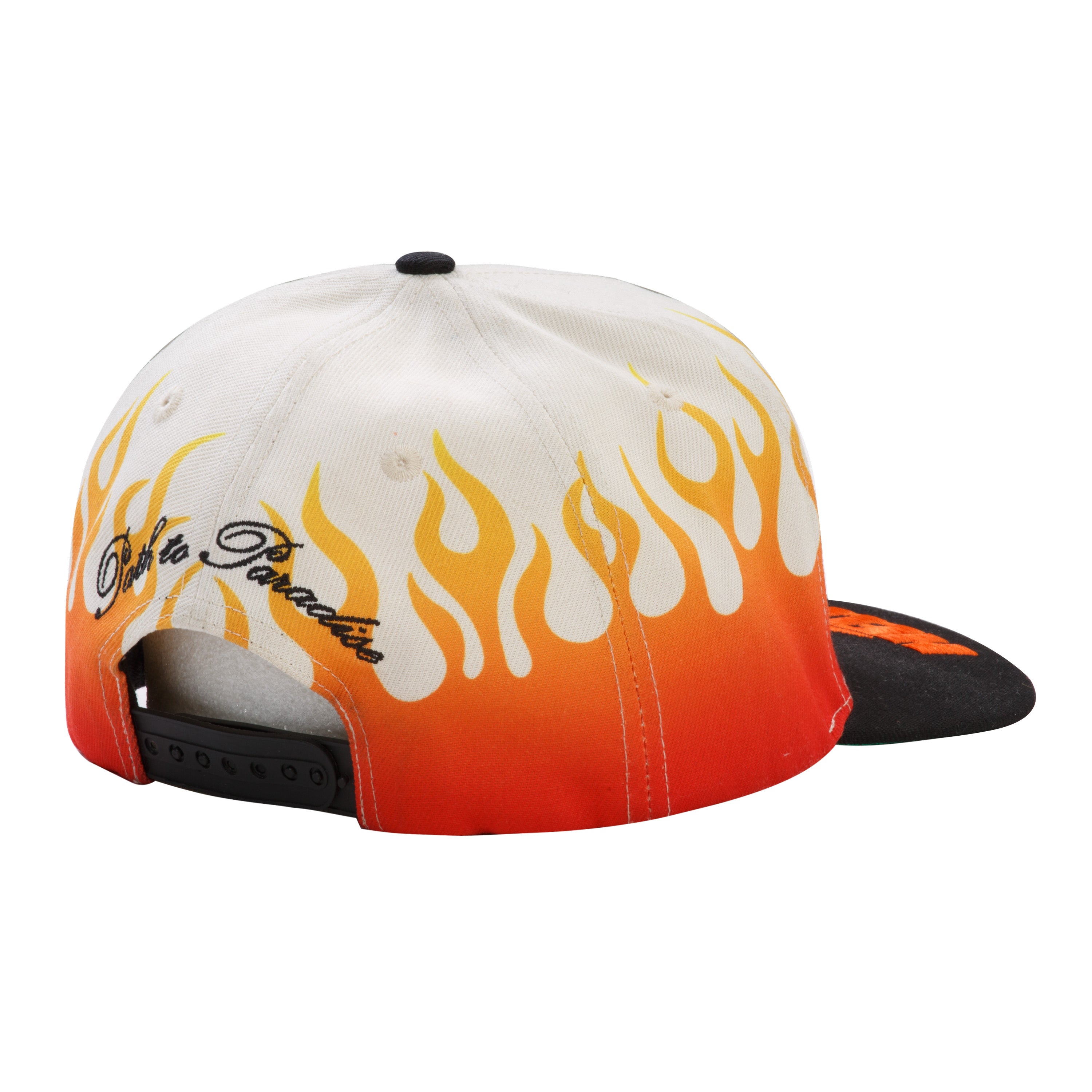 Hellstar Vintage Flame Snapback Hat Cream Black