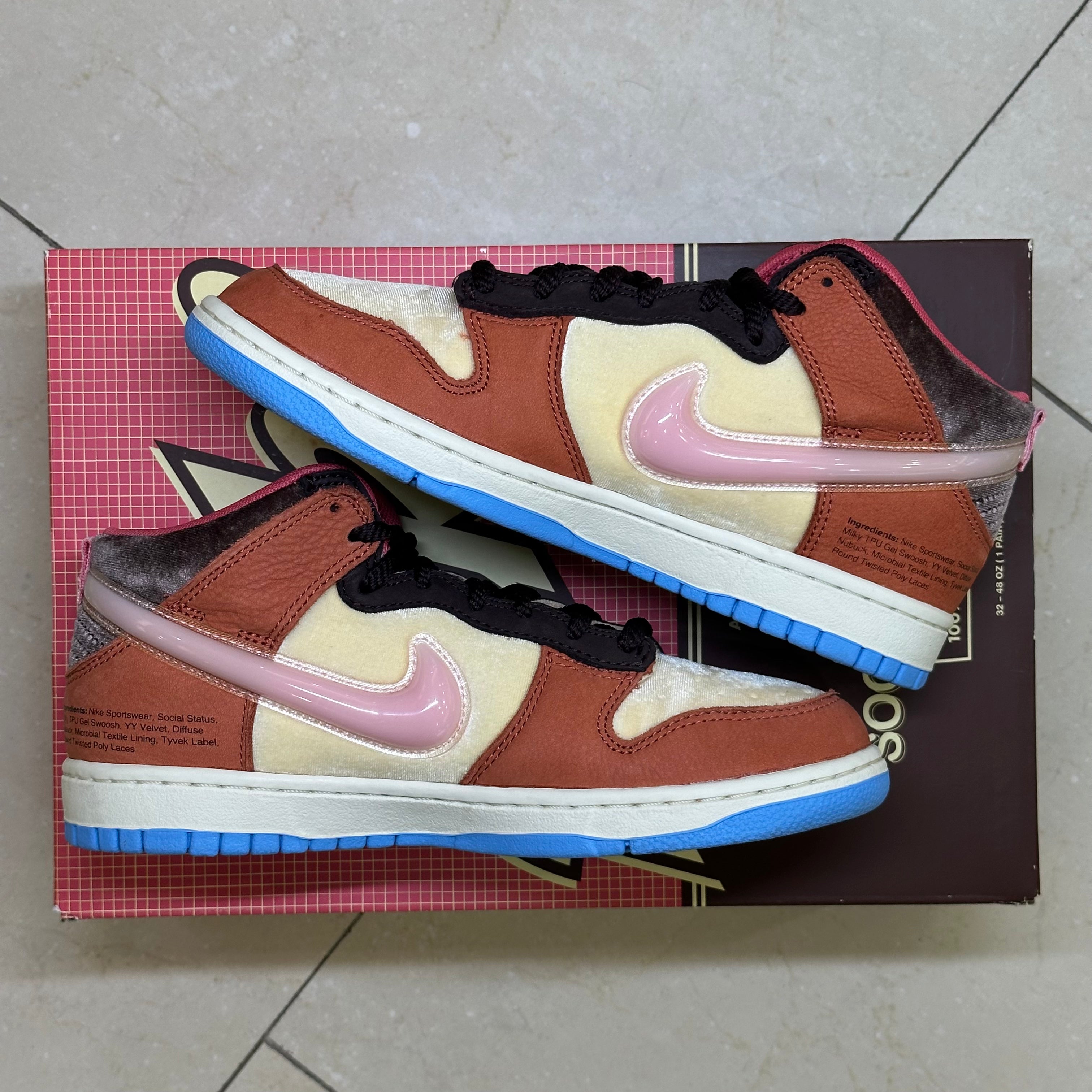 Nike Dunk Mid Social Status Free Lunch Chocolate Milk (Pre-Owned)