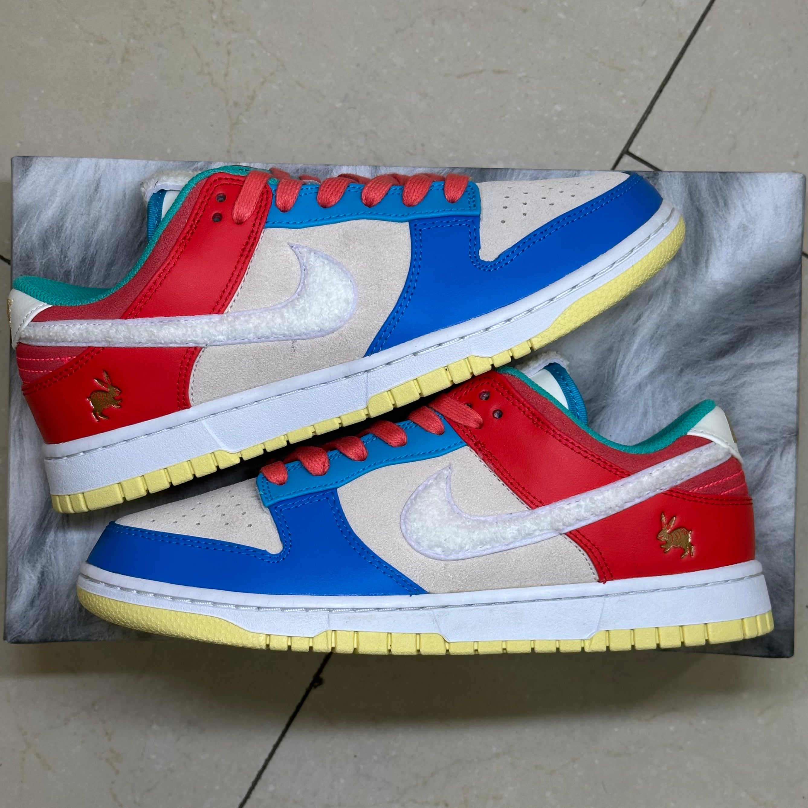 Nike Dunk Low Retro PRM Year of the Rabbit Blue Orange Cream (Pre-Owned)