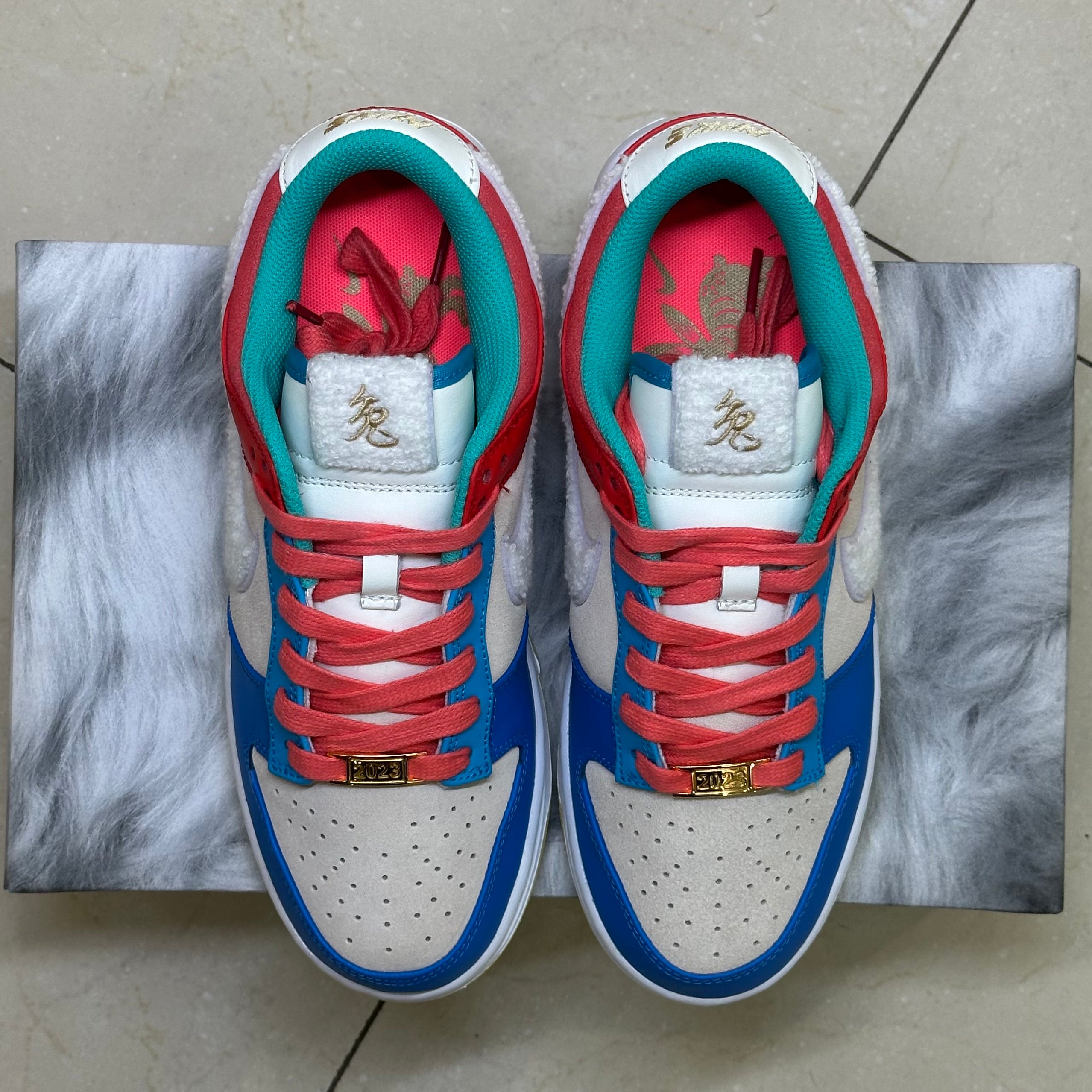 Nike Dunk Low Retro PRM Year of the Rabbit Blue Orange Cream (Pre-Owned)