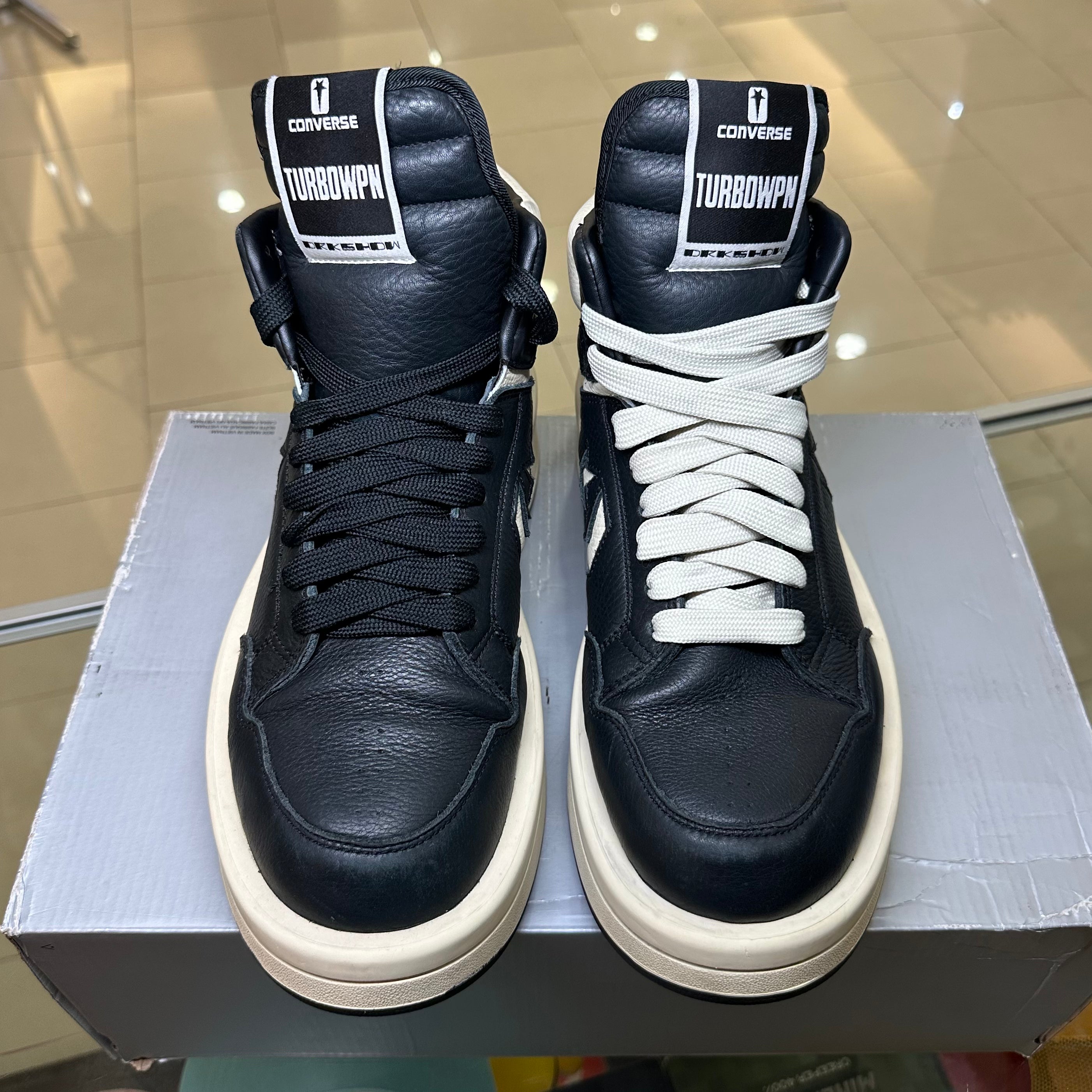 Converse TURBOWPN Mid Rick Owens DRKSHDW Black Cloud Cream (Pre-Owned)