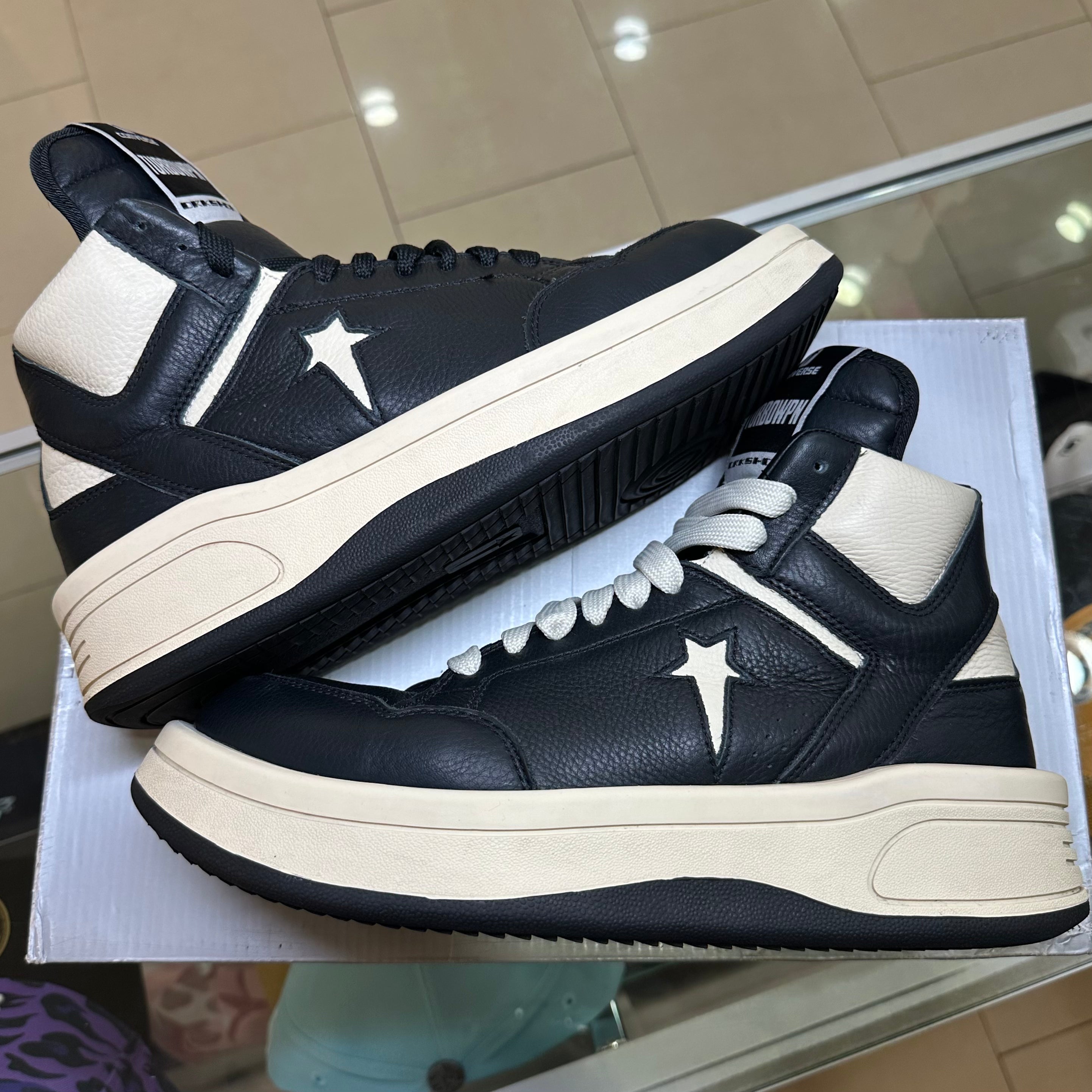 Converse TURBOWPN Mid Rick Owens DRKSHDW Black Cloud Cream (Pre-Owned)