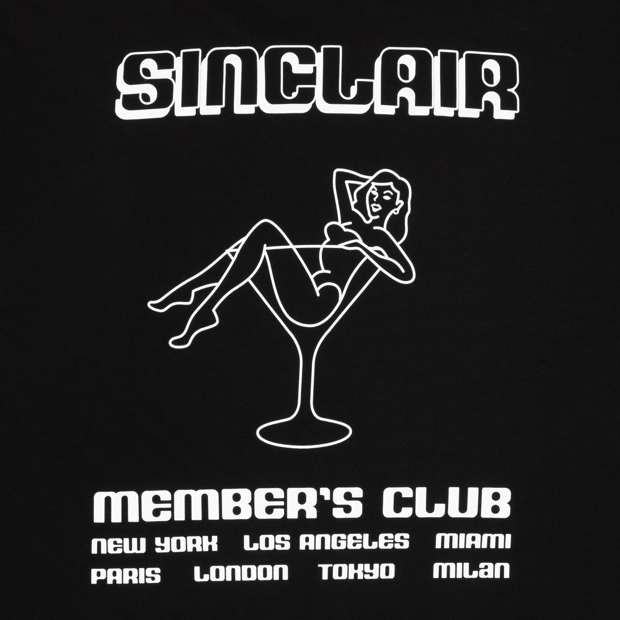 Sinclair Members Club Tour Tee Black SS25