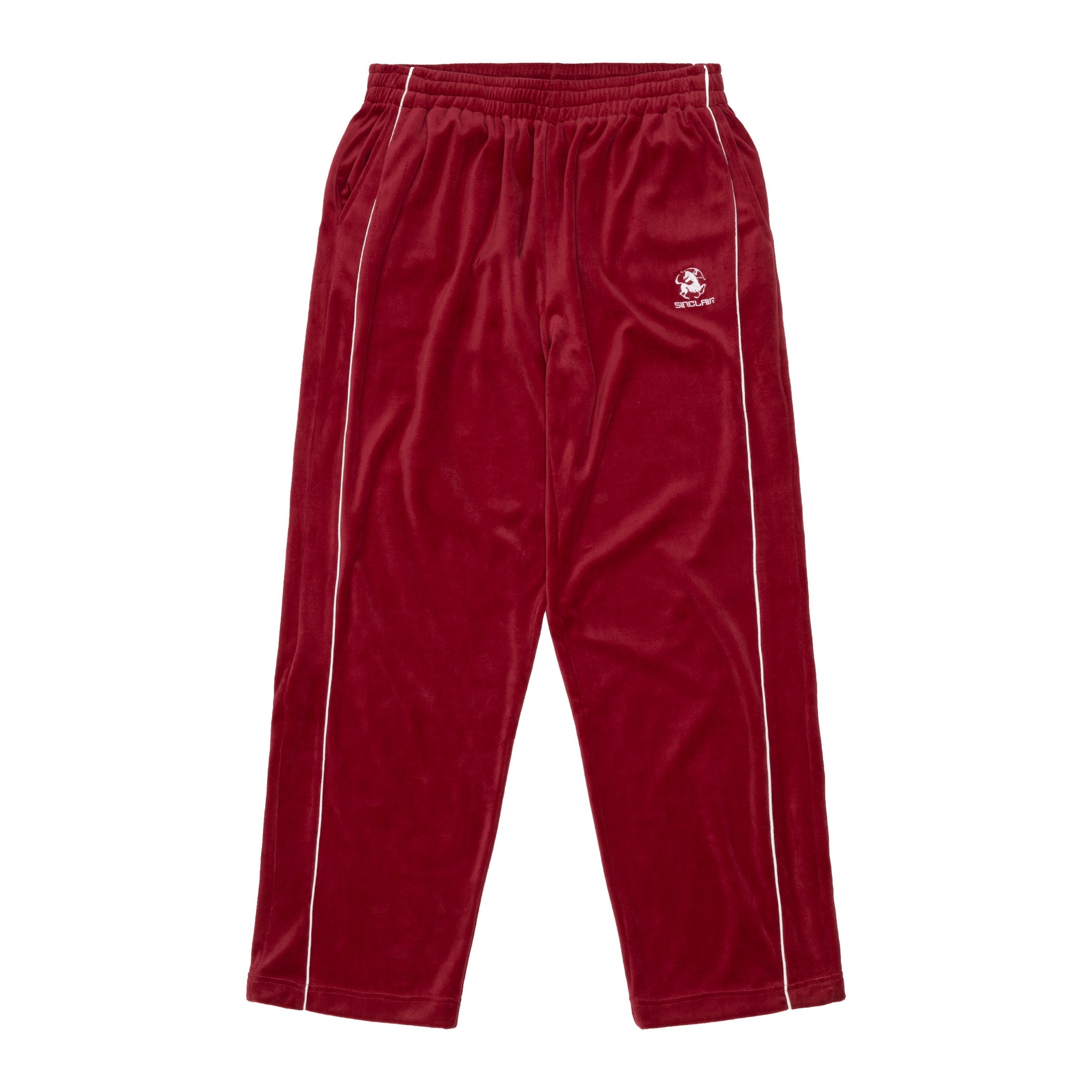 Sinclair Velour Piping Pant Burgundy SS25