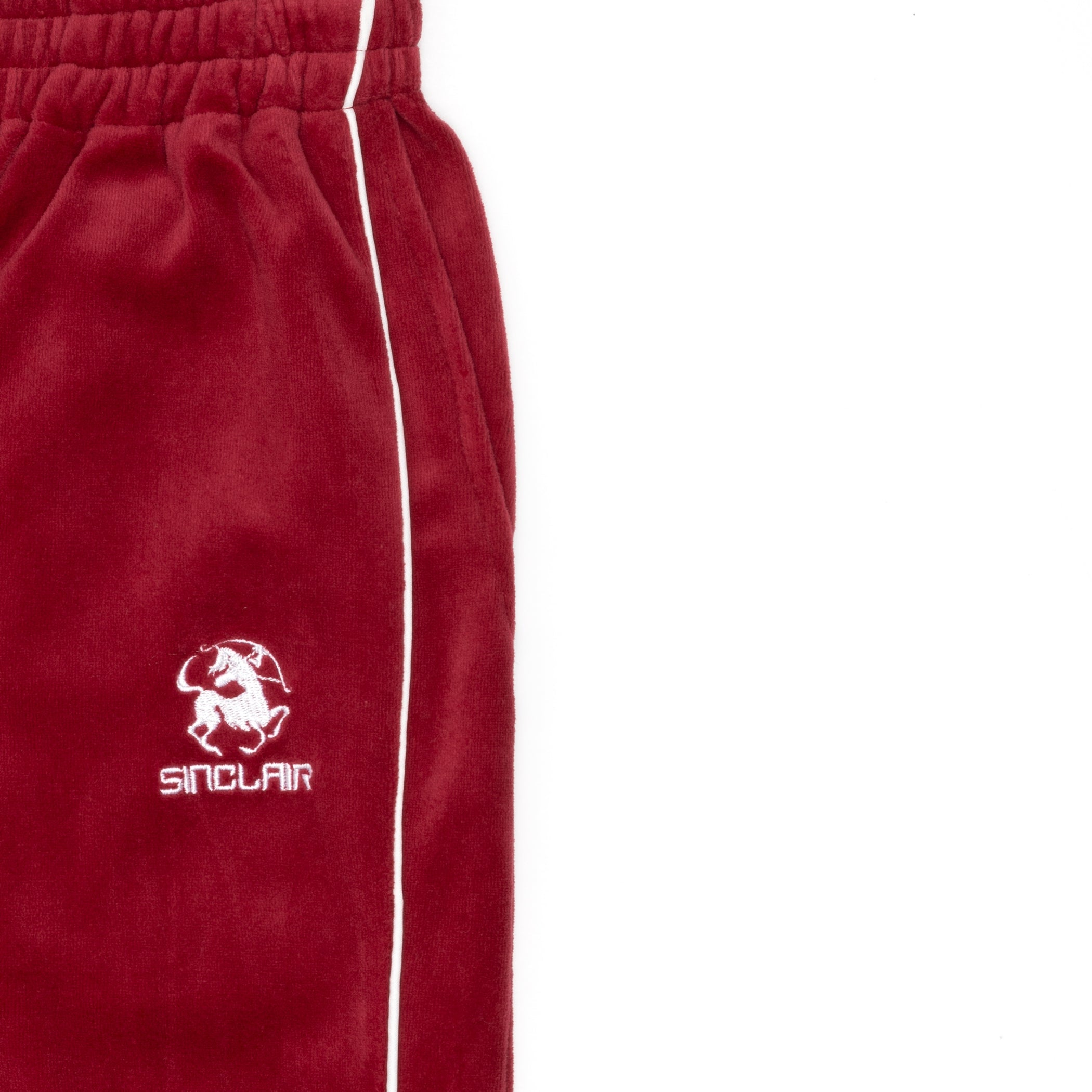 Sinclair Velour Piping Pant Burgundy SS25
