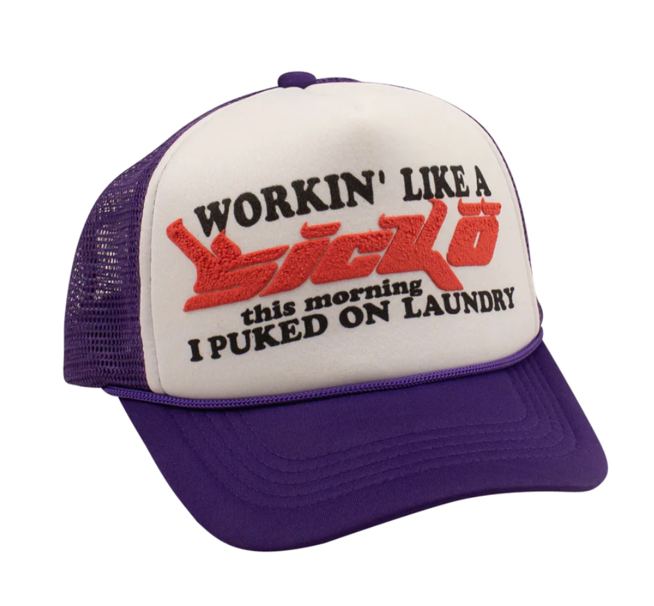 Sicko Laundry Trucker Hat Purple/White