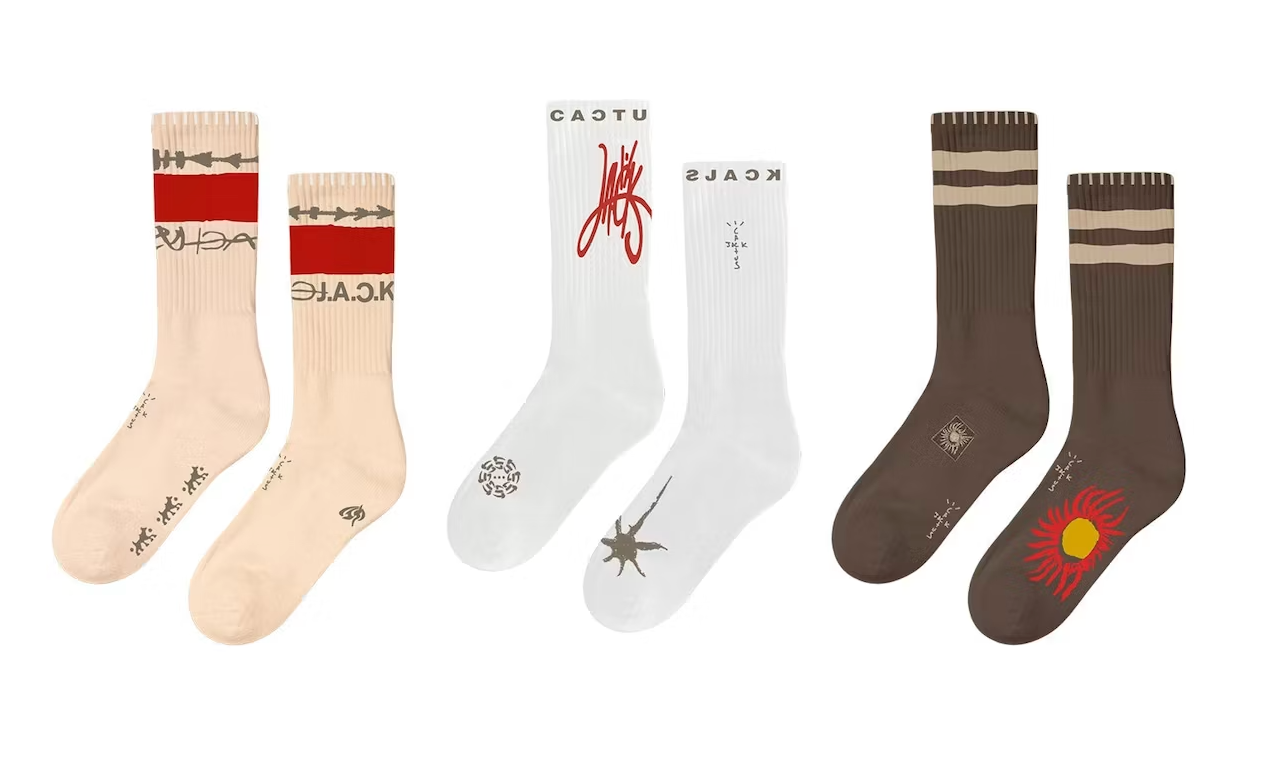 Travis Scott Reverse Jack Socks Trio Brown/White/Cream