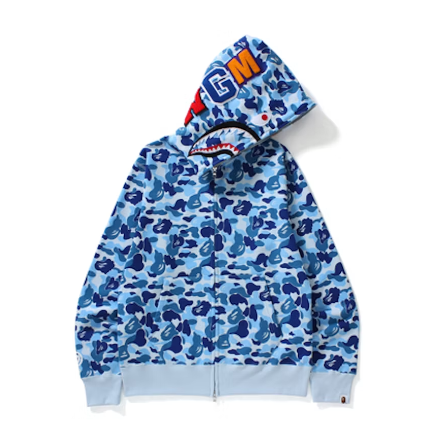Bape ABC Camo Shark Full Zip Hoodie Blue