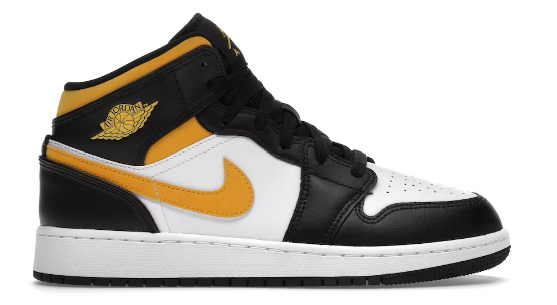Air Jordan 1 Mid White Pollen Black (GS)