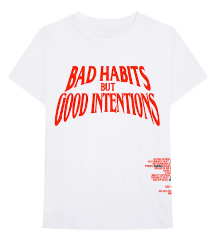 Vlone X Nav Bad Habits Tee White