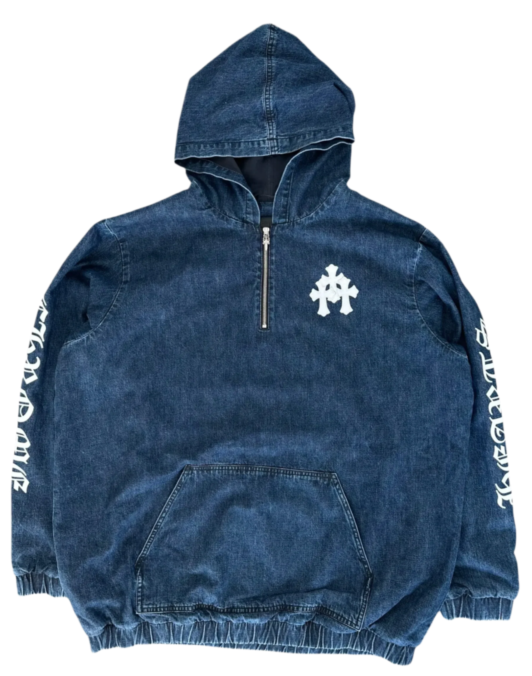 Chrome Hearts Blue & White Cross Patch Denim Anorak