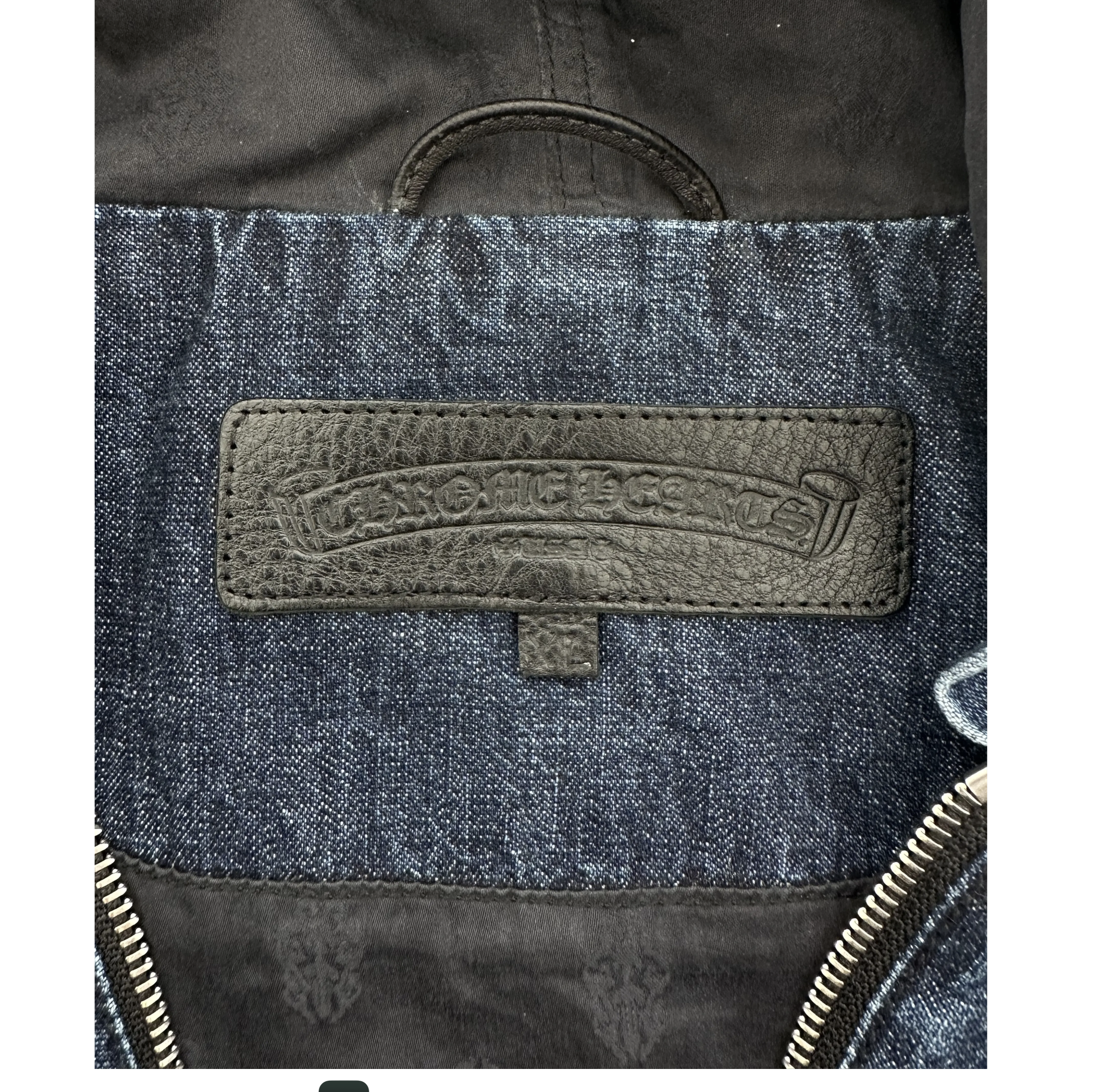 Chrome Hearts Blue & White Cross Patch Denim Anorak