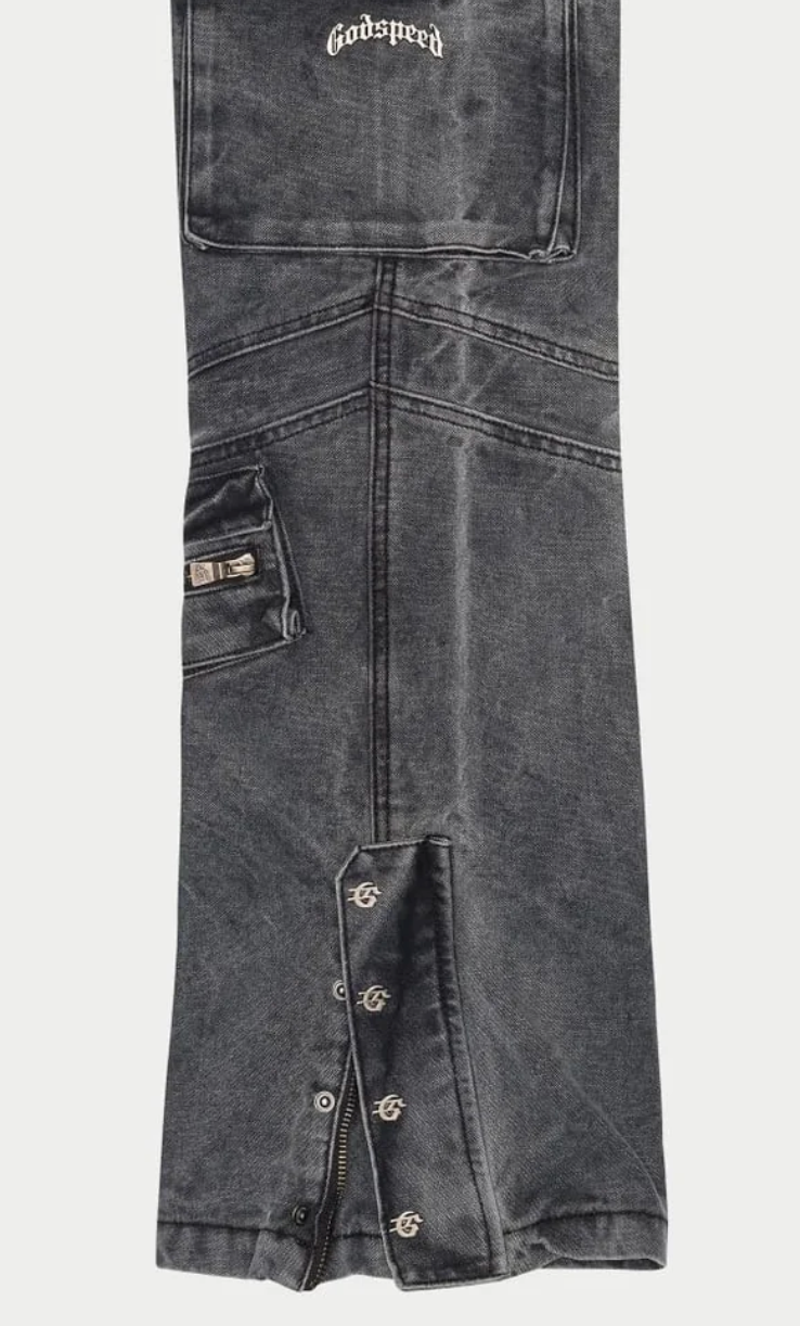 Godspeed Rockstar Flare Cargo Denim (Grey Wash)