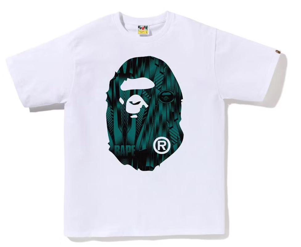 Bape Speed Racer Big Ape Head Tee White Blue