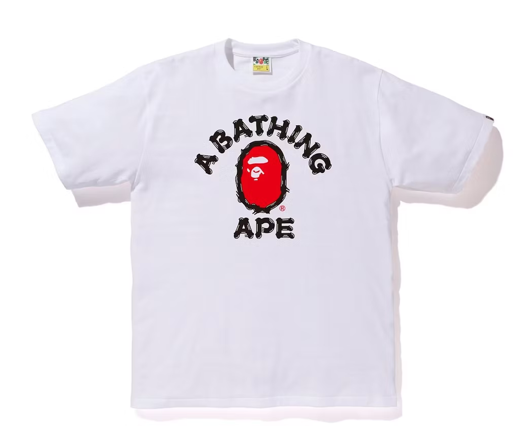 Bape Brush College Tee White