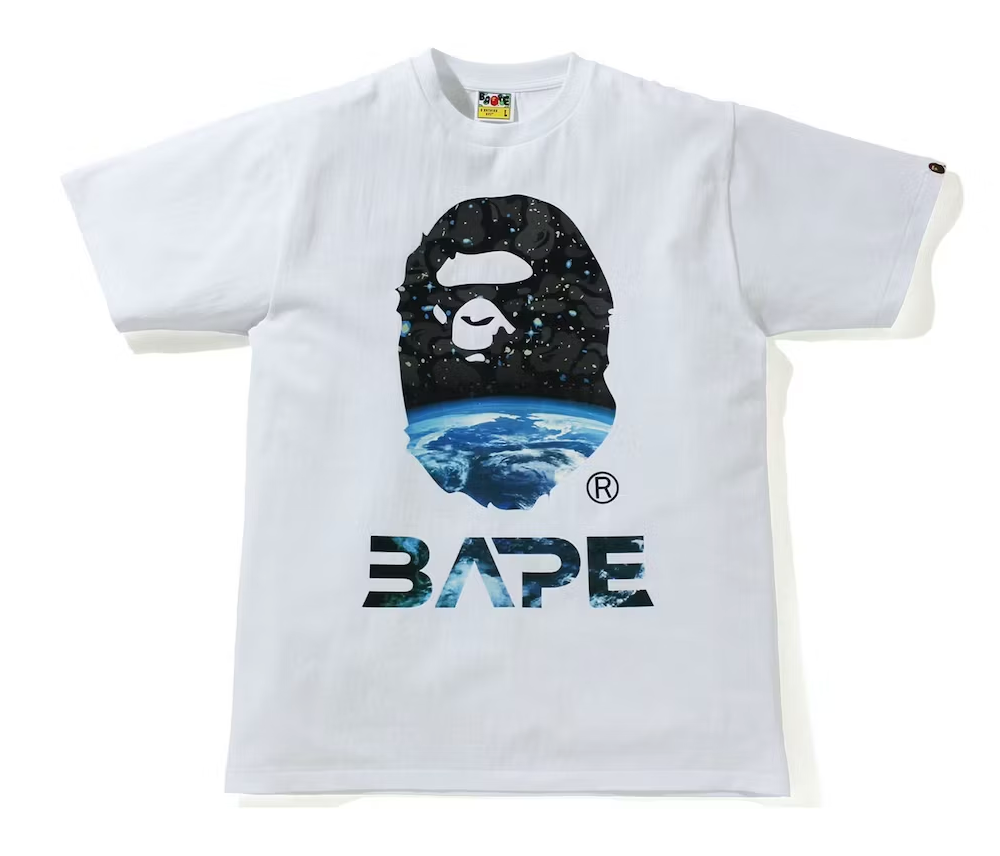 Bape Space Camo Ape Head Tee White