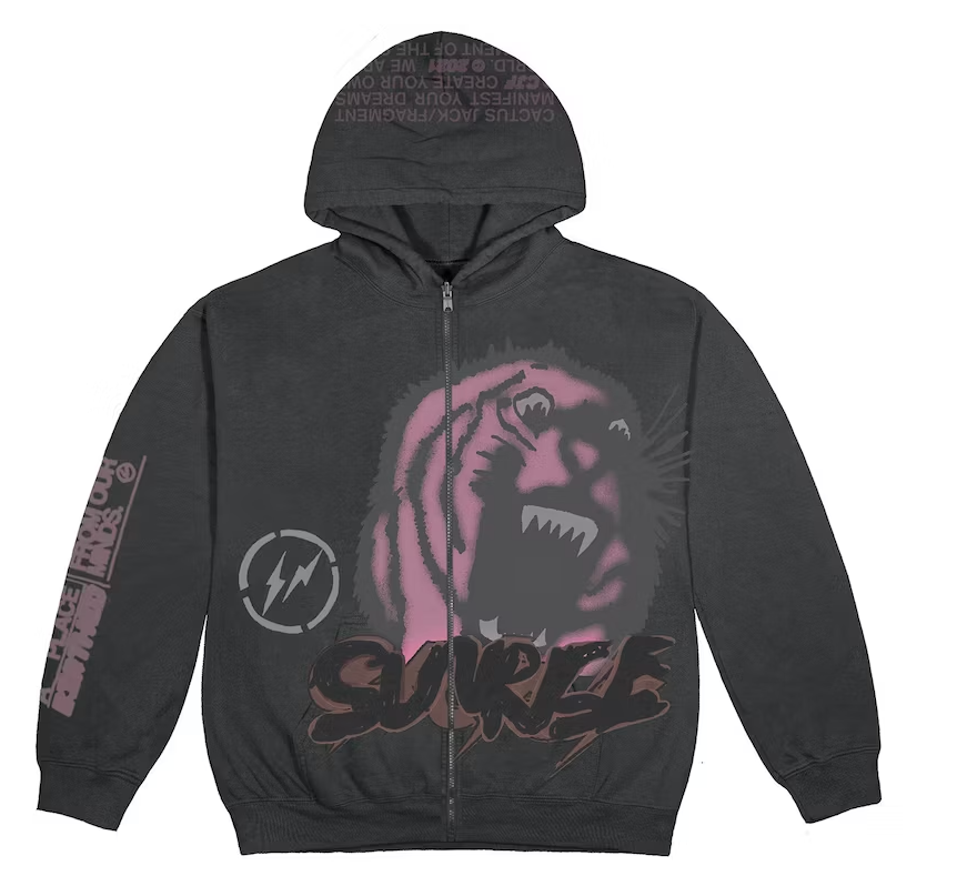 Travis Scott Cactus Jack For Fragment Sunrise Zip Up Hoodie Black
