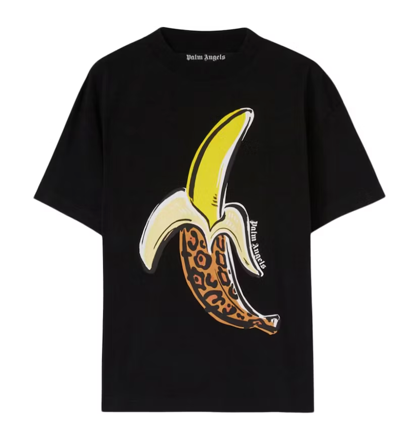 Palm Angels Leopard Banana Classic T-Shirt Black/Yellow
