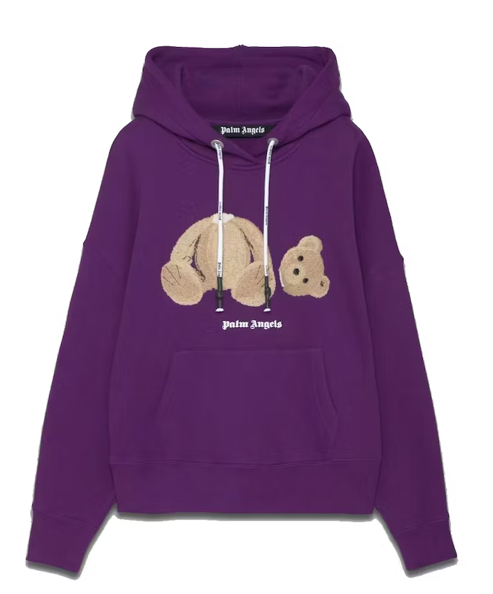 Palm Angels Bear Hoodie Purple
