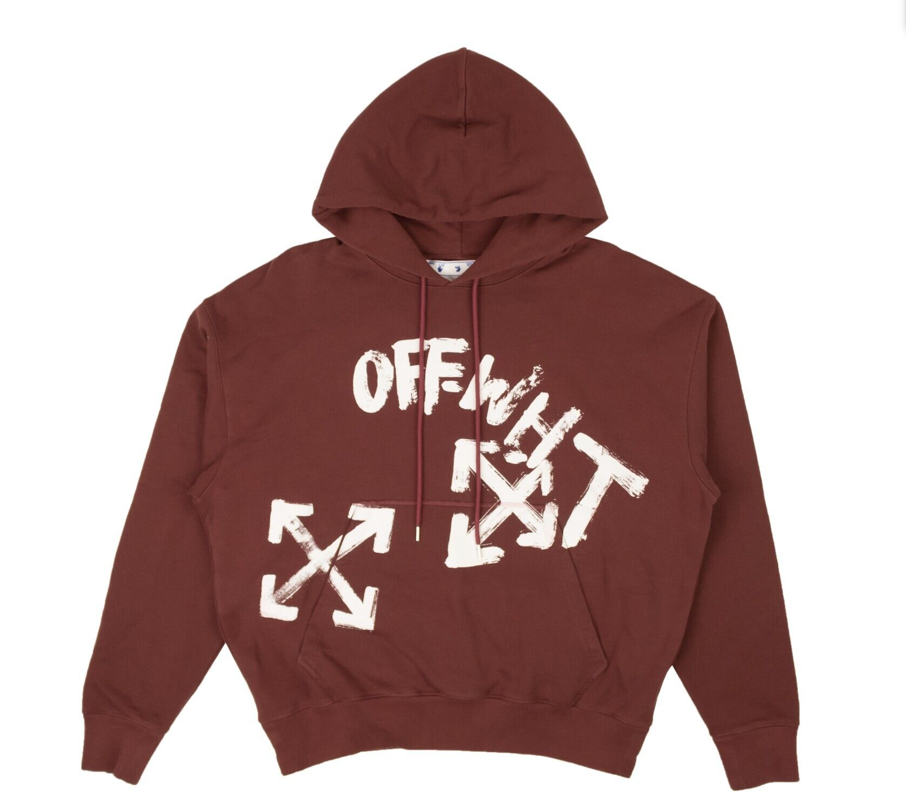 Off-White C/O Virgil Abloh Burgundy Paint Script Sweatshirt