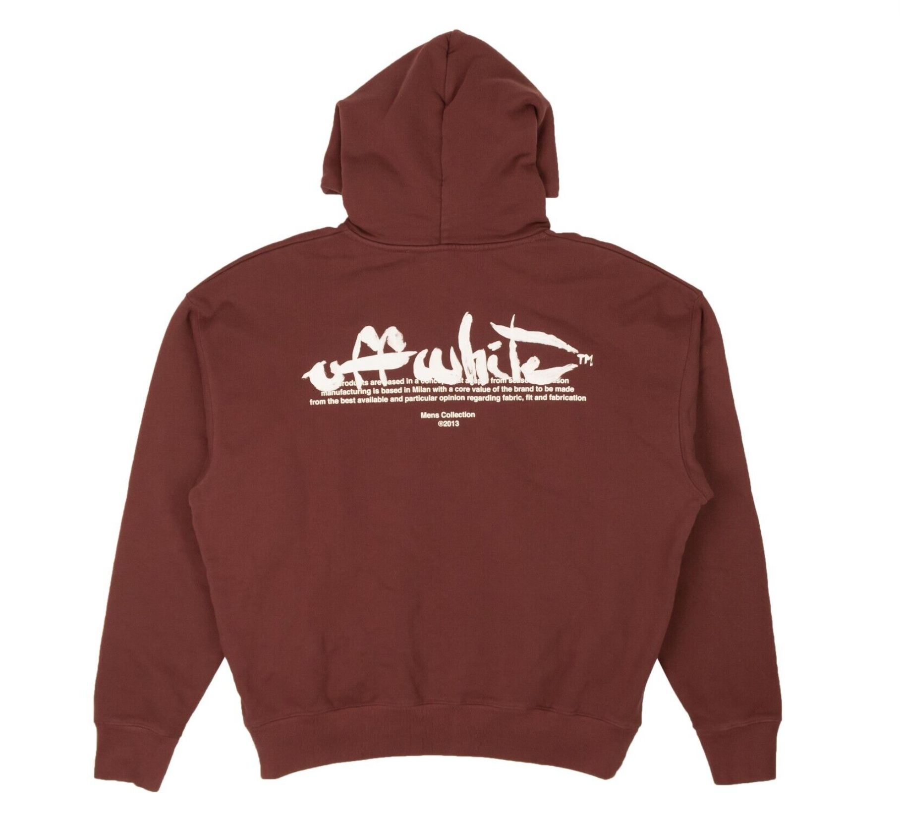 Off-White C/O Virgil Abloh Burgundy Paint Script Sweatshirt