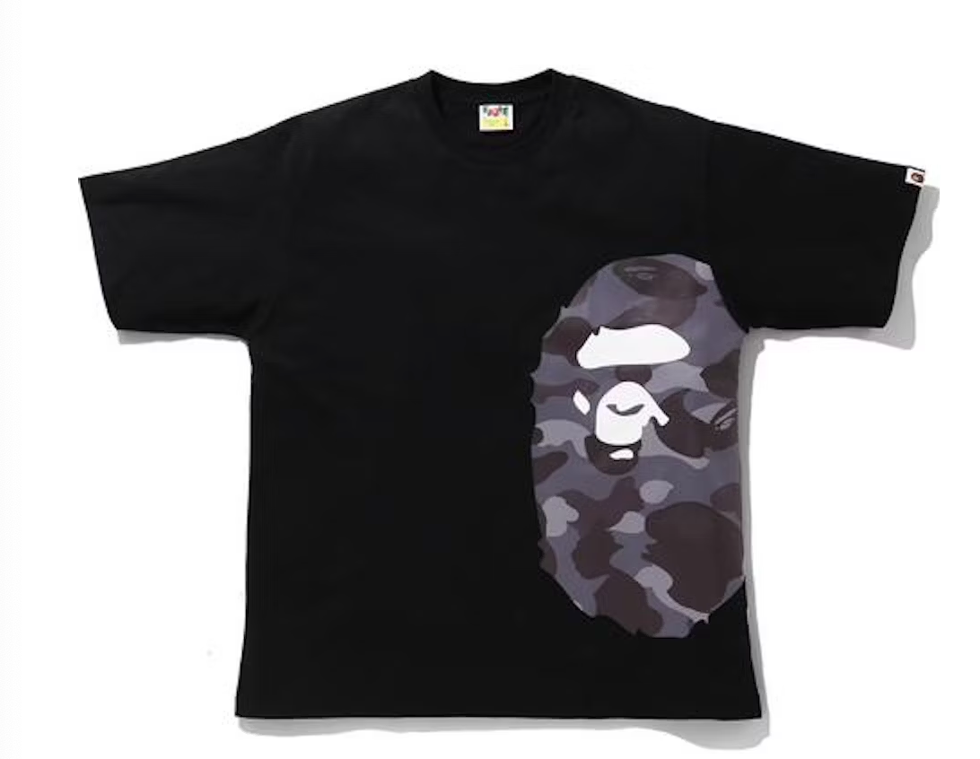 Bape Color Camo Side Big Ape Head Relaxed Tee Black/Burgundy/White