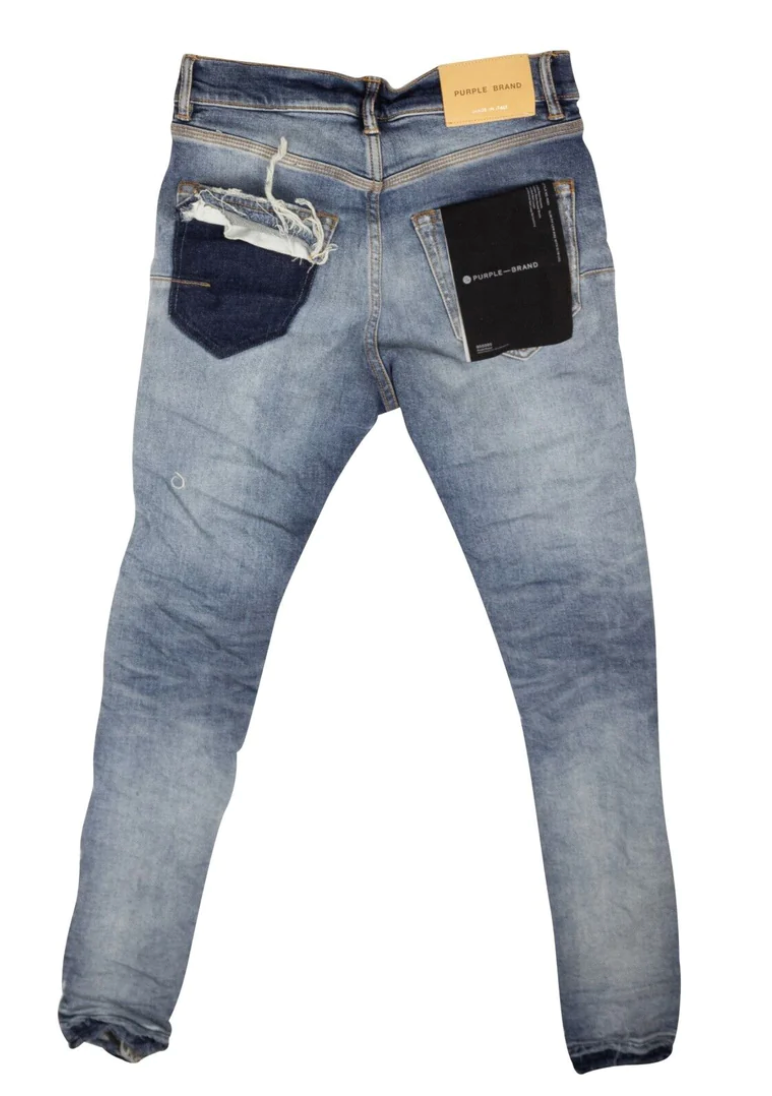 PURPLE BRAND INDIGO FOUR-POCKET SKINNY JEANS