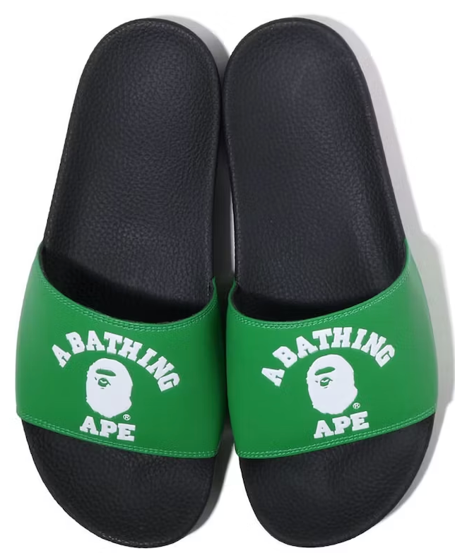A Bathing Ape College Slide Green