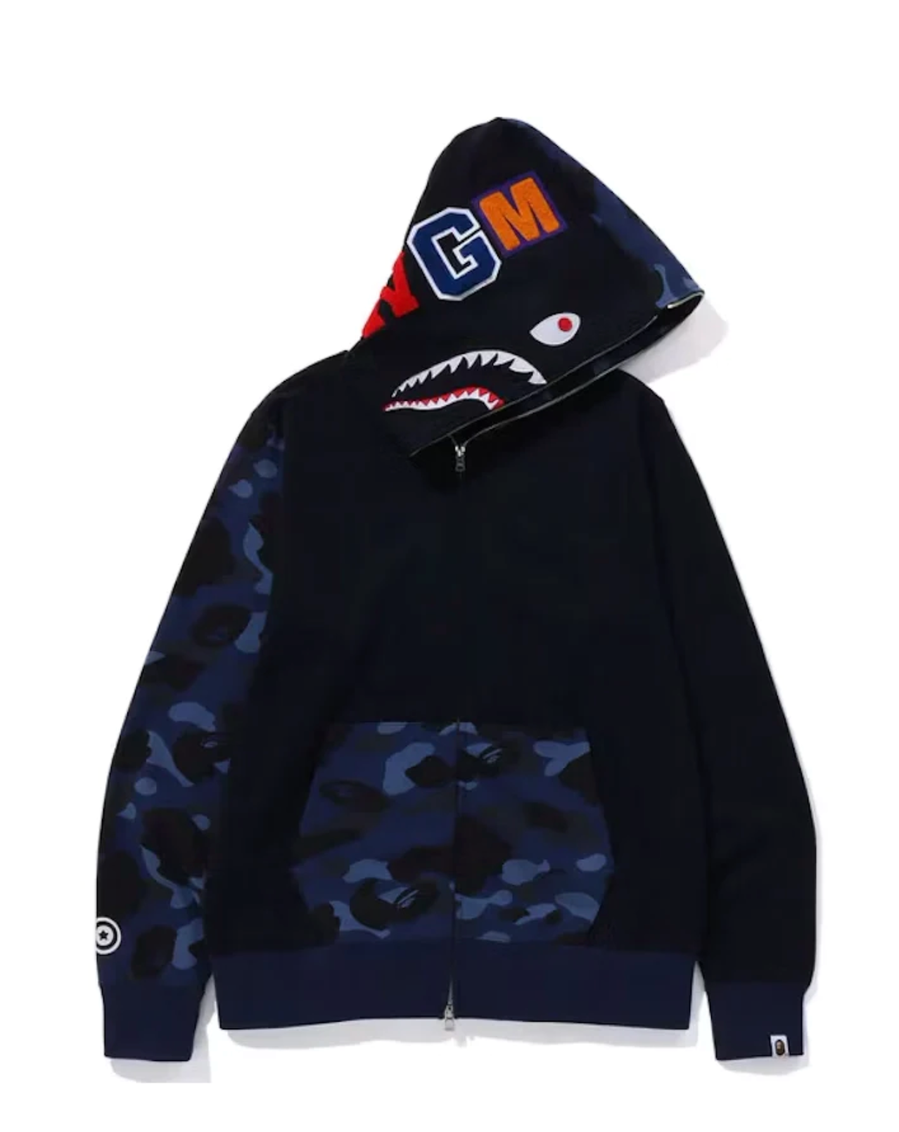 Bape Color Camo Shark Full Zip Hoodie (FW23) Navy