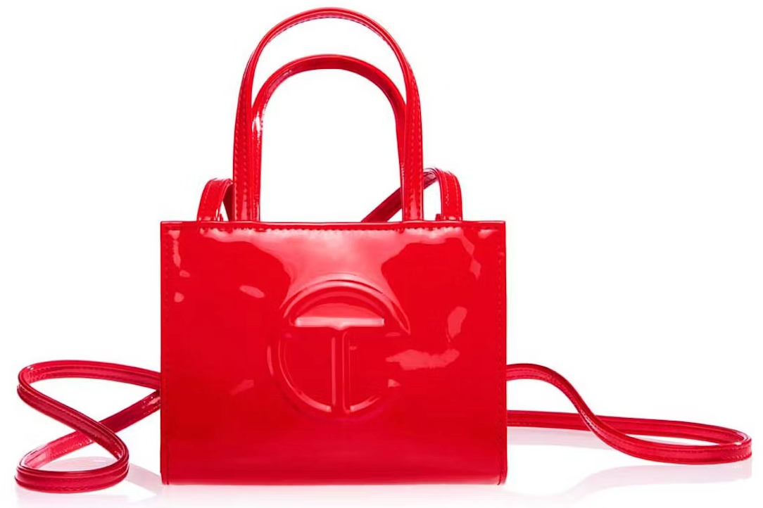 Telfar Small Patent Shopping Bag Red