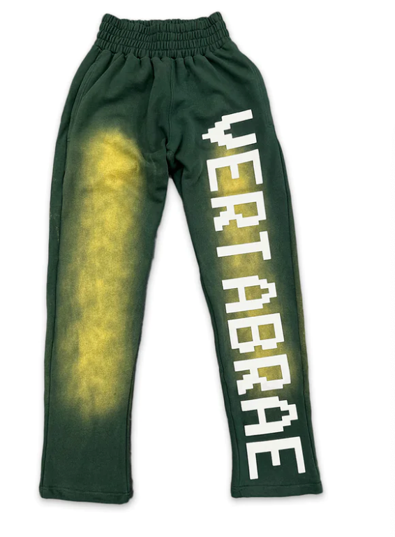 Vertabrae Sweatpants Washed Green White