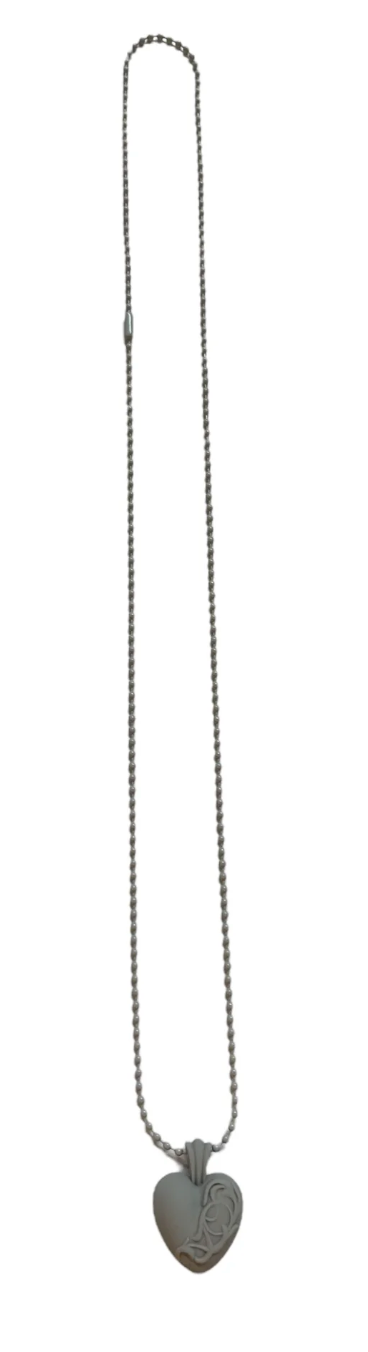 Chrome Hearts Silicone Heart Necklace Grey