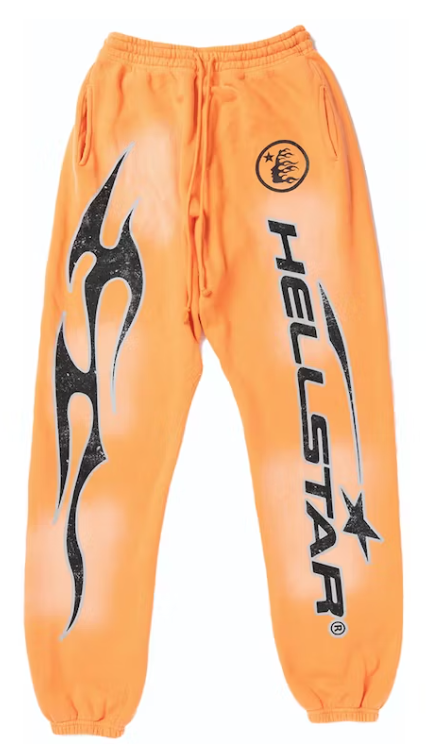 Hellstar Orange Closed Elastic Bottom Sweatpants