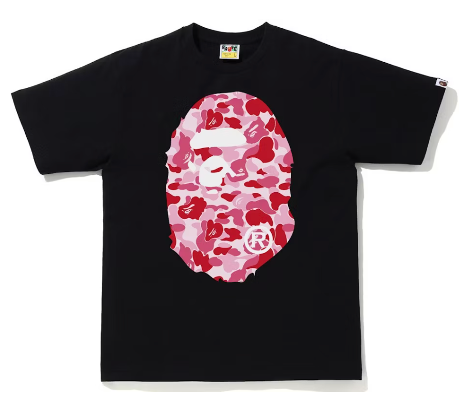 Bape ABC Camo Big Ape Tee Black/ Pink