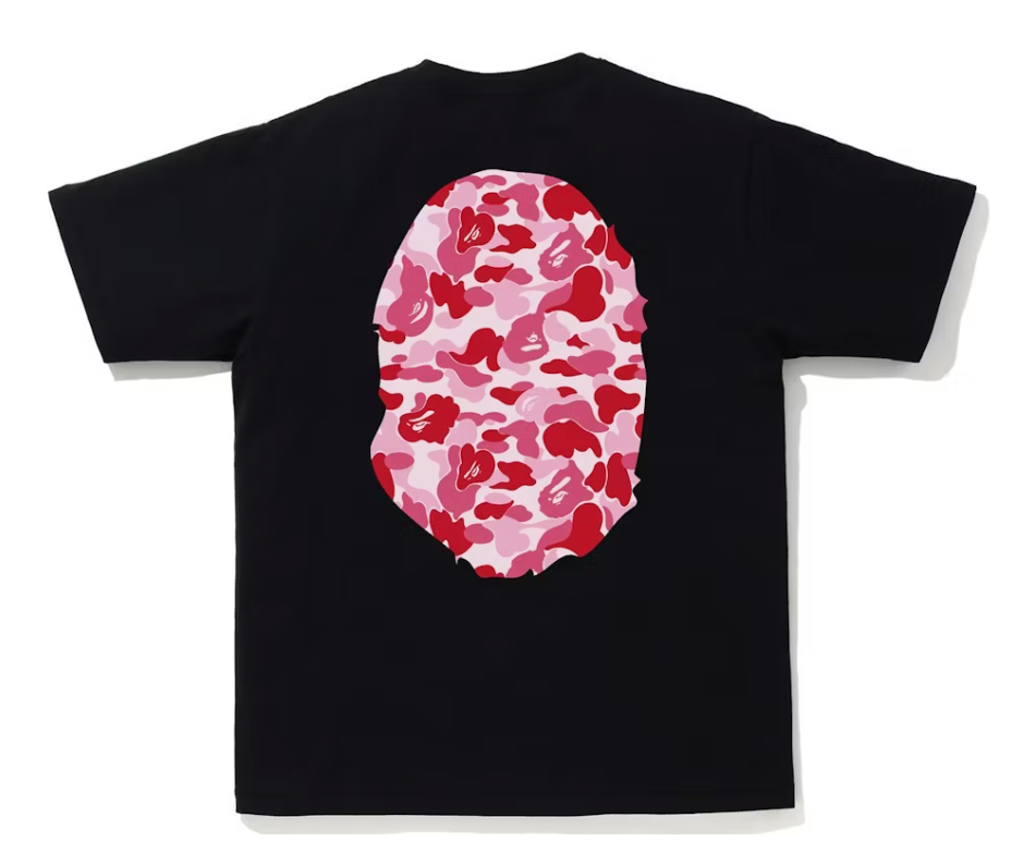 Bape ABC Camo Big Ape Tee Black/ Pink