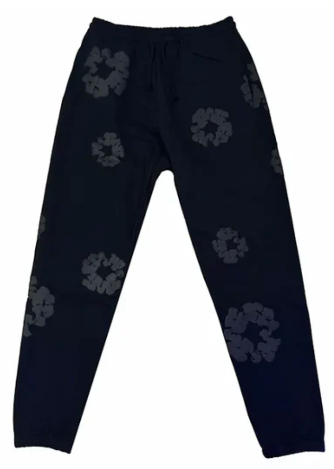 Denim Tears Cotton Wreath Sweatpants Black Monochrome
