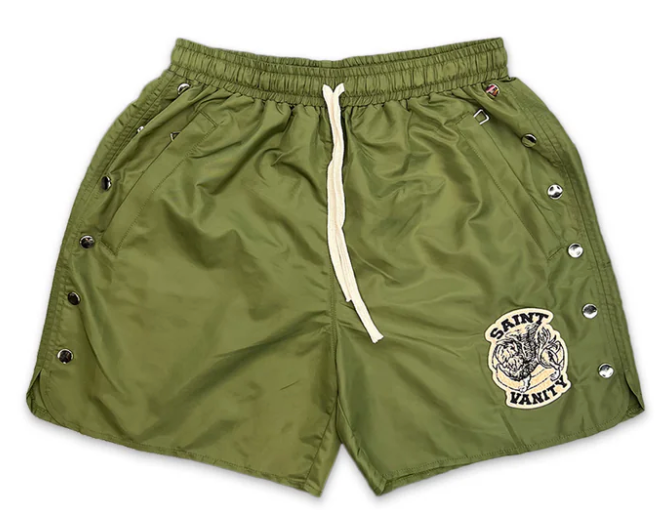 Saint Vanity Nylon Shorts Olive