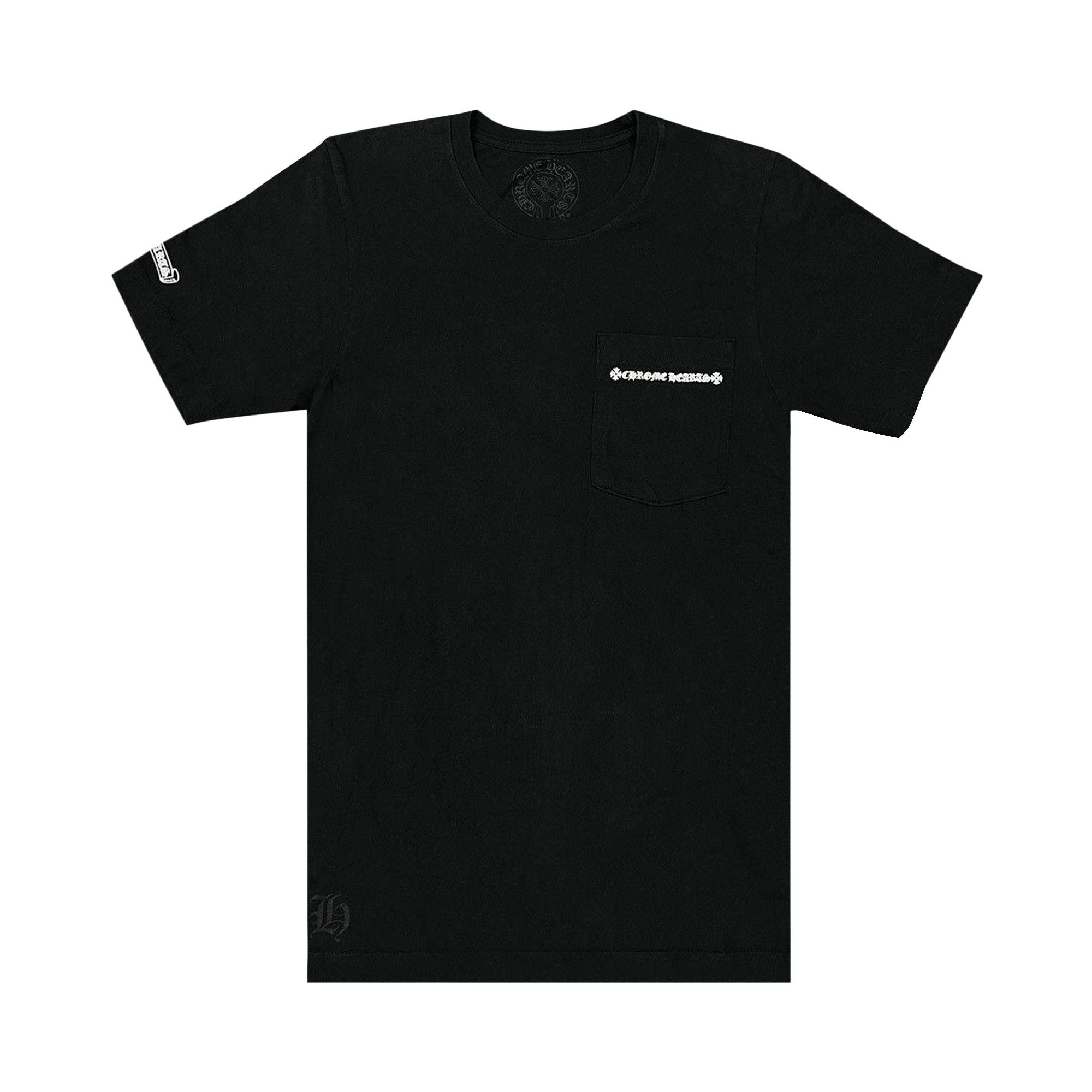 Chrome Hearts Cemetary Cross Tire Tracks Pocket T-Shirt Black