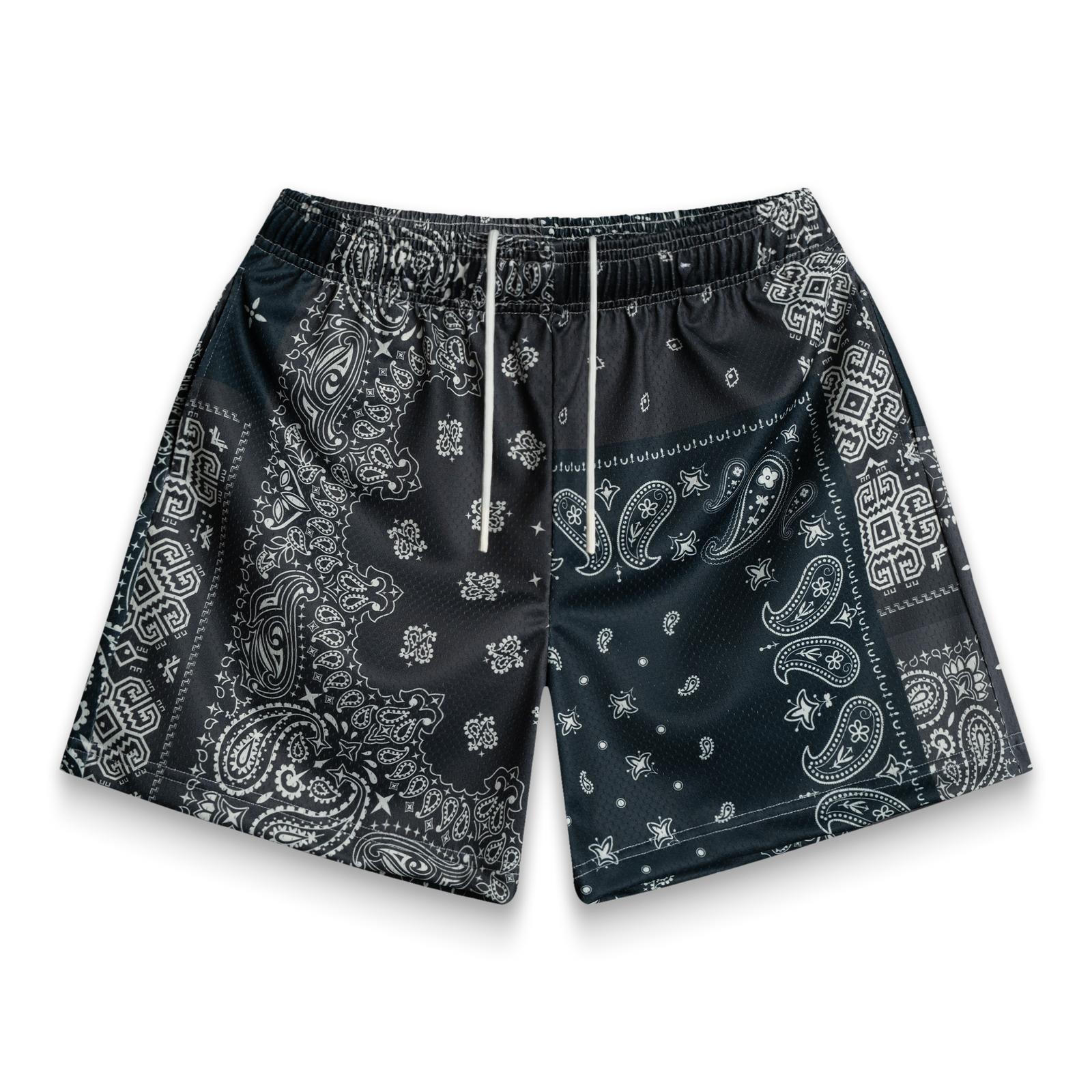Bravest Studio Black Patchwork Paisley Shorts