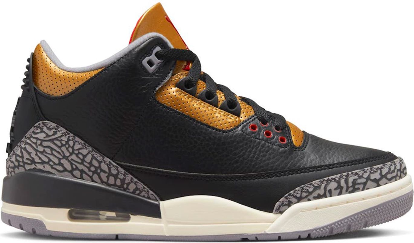 Air Jordan 3 Retro Black Cement Gold (W) - Verified Sneaker Boutique Wellington