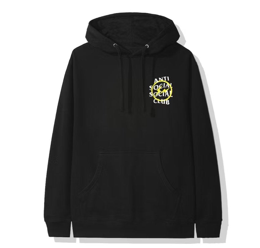 Anti Social Social Club x Fragment Yellow Bolt Hoodie Black - Verified Sneaker Boutique Wellington