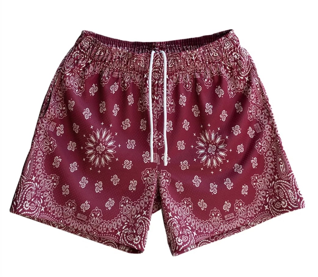 Bravest Studios Paisley Shorts Burgundy - Verified Sneaker Boutique Wellington