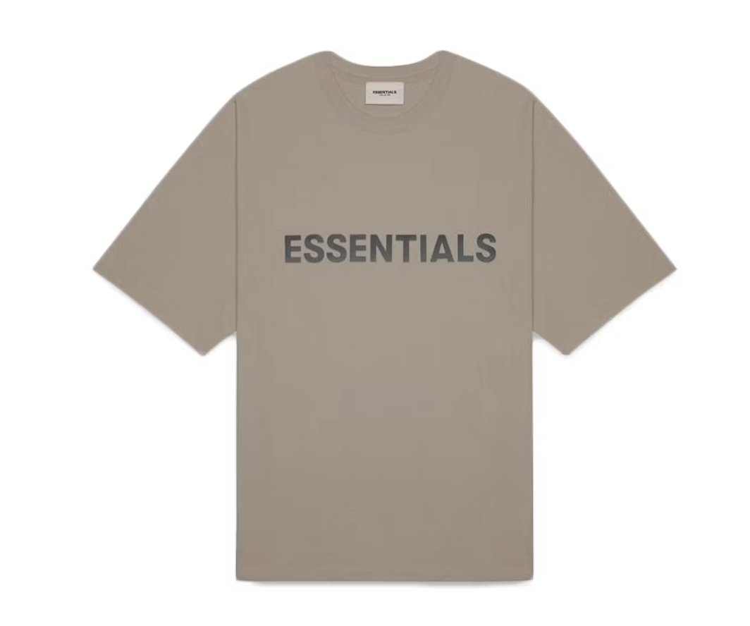 Fear of God Essentials Boxy T-Shirt Applique Logo Taupe - Verified Sneaker Boutique Wellington