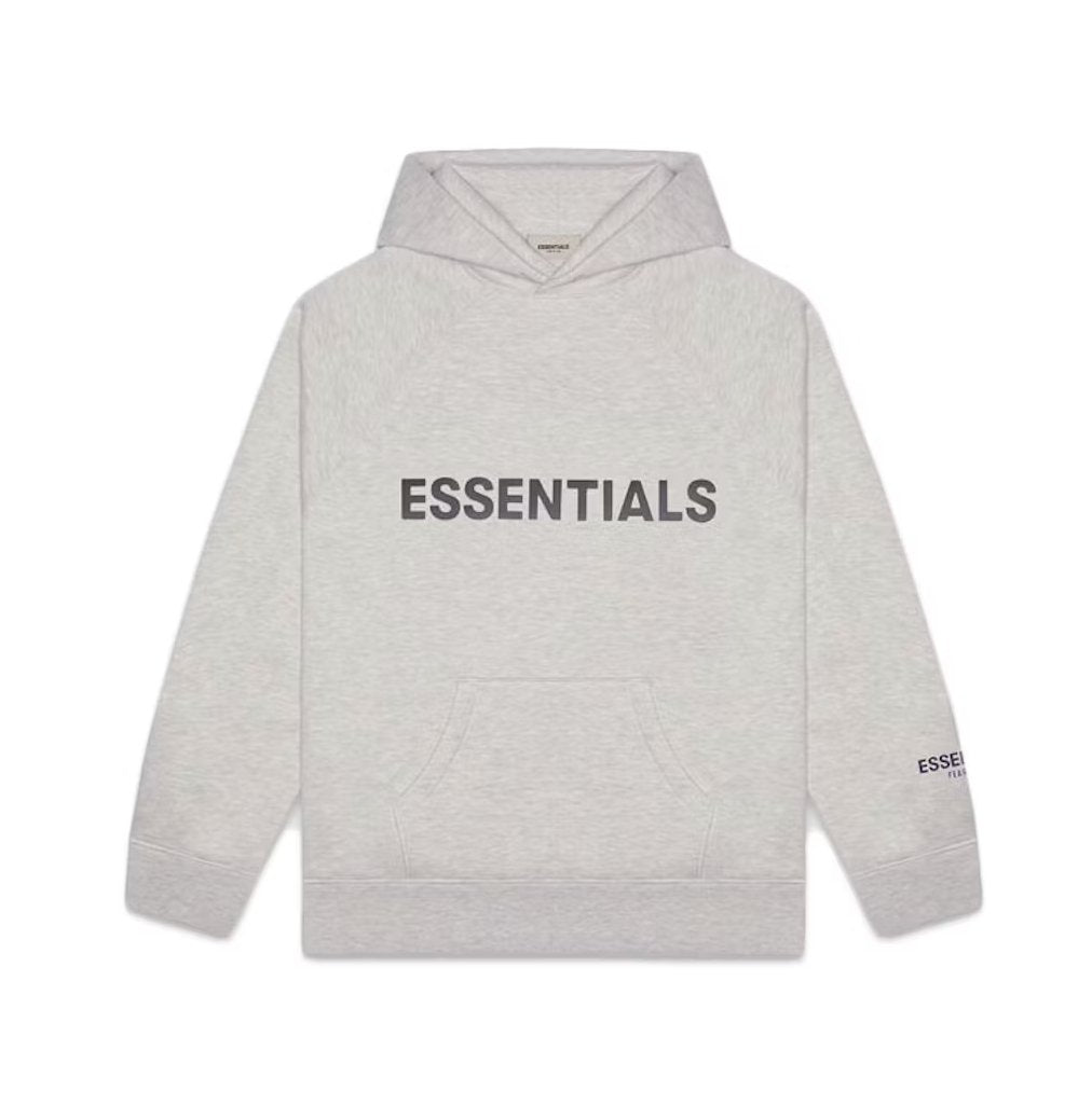 Fear of God Essentials Pullover Hoodie Applique Logo Heather Oatmeal - Verified Sneaker Boutique Wellington